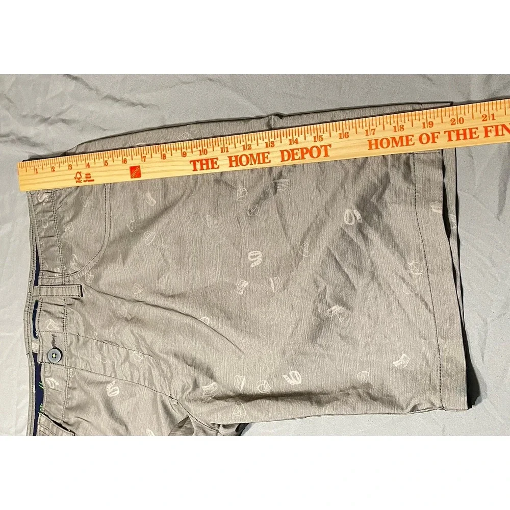 William‎ Murray Golf Shorts Mens 34 Gray All Over Print Stretch Straight Fit - Picture 5 of 9